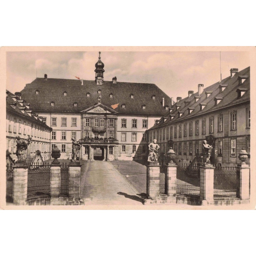 RPPC Fulda Castle Stadtschloss Germany Courtyard Statues Real Photo Postcard - Picture 1 of 2